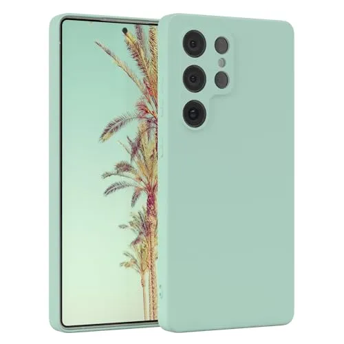 EAZY CASE - Silikonhülle für Galaxy S25 Ultra Hülle Silikon Case Grün weich stoßfeste Handyhülle Schutzhülle mit Kameraschutz Dünn Premium Schutz Cover TPU Phone Bumper in Pastell Mintgrün Matt