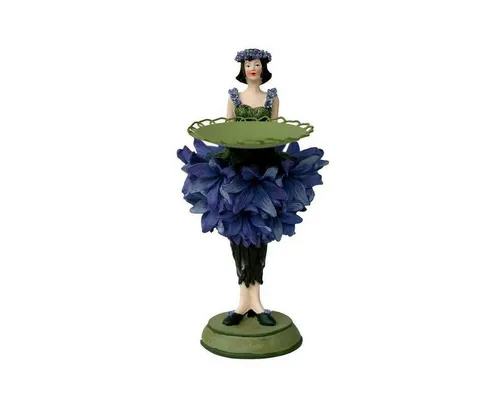 ROSEMARIE SCHULZ Heidelberg Dekofigur Dekofigur Blumendame Kornblume Gartenfigur für Innen Dekoobjekt Figur, Sammlerstücck