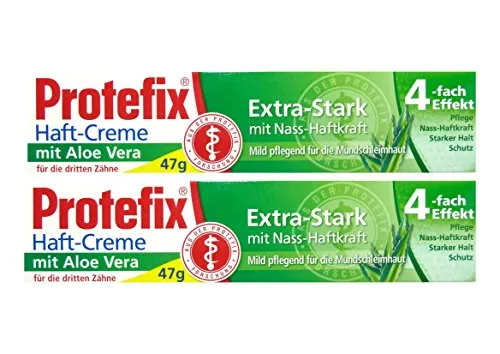 2x Protefix Haftcreme Aloe Vera Extra-Stark mit Nass-Haftkraft, 40-ml-Stück