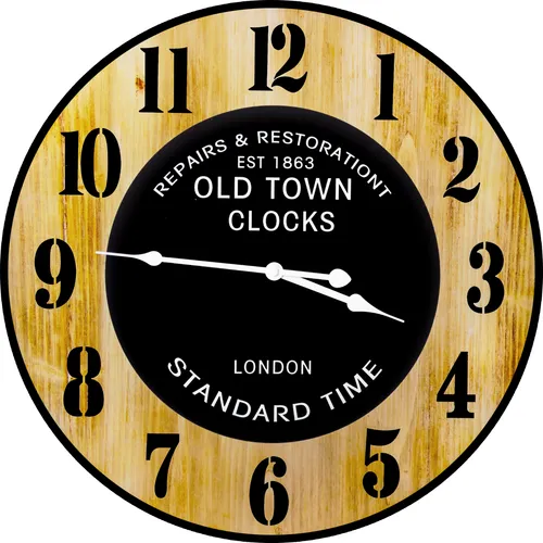 Große Wanduhr Holz Design Atmosphera Wanduhren 50 cm Durchmesser Quarzuhrwerk Wohnzimmer Home Büro Office Uhrwerk Wand Decoration Retoo