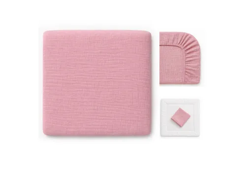 BABEES Wickelauflagenbezug Wickelauflagenbezug 100% Baumwolle Musselin Bezug für Wickelauflage, 85x75 und 75x75 cm weicher Wickeauflagenüberzug atmungsaktiv waschbar