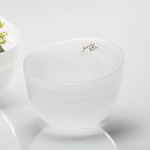 Glasschale Alabaster rund weiß 13 cm von Sandra Rich