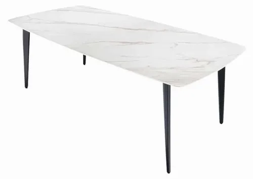Eleganter Esstisch VENEZIA 180cm weiss-schwarz Marmor-Optik Keramik