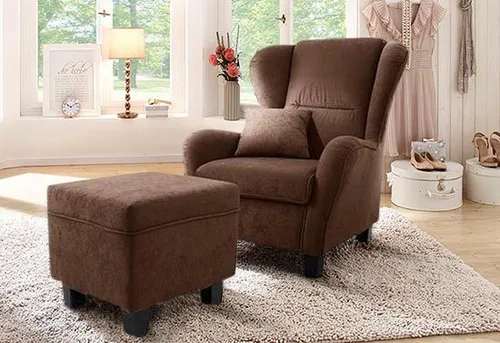 Home affaire Ohrensessel Oliver, B: 92 cm, Sitzhöhe: 41 cm, 1 Zierkissen