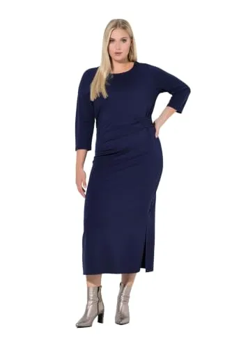 Ulla Popken Damen Midikleid Marine 46+