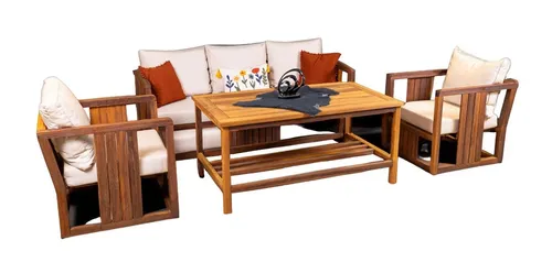 Gartenmöbel Sitzgruppe mit Sofa, Couchtisch und Sessel - Loungemöbel & Sitzgruppen, wasserresistent und UV-geschützt für langlebigen Komfort im Freien, ideal für bis zu 5 Personen.