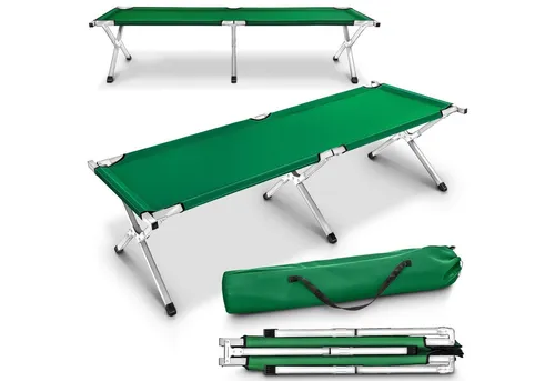 TRESKO Feldbett Feldbett Campingbett Bett Liege Gästebett Reisebett Klappbett Campingl XXL Campingbett 190 cm Feldbett Metallrohr