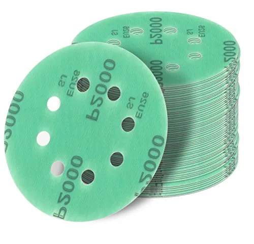 Stück 125 mm Exzenter Schleifscheiben P600 Körnung, 8 Loch, green Film, Haft Klett Schleifpapier 50