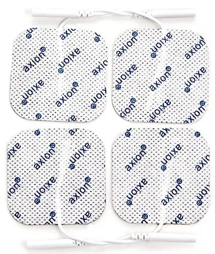 axion® Elektroden-Pads 50x50 mm - Wiederverwendbare Klebe-Elektroden für TENS & EMS - Zertifizierte Elektroden-Pads für TENS- und EMS-Geräte, hervorragende Haft- und Leitfähigkeit für effektive Schmerztherapie und Muskelstimulation.