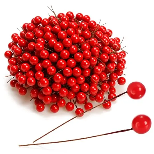 com-four® 150x Streudeko, dekorative Zweige mit Beeren, Dekozweige zum Streuen als Bastelbedarf, verschönert Geschenke und Potpourris (150 Stück - rote Beeren)