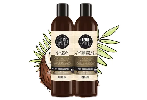 P-Beauty Cosmetic Accessories Haarpflege-Set Haar Haarkur Shampoo Conditioner Kokosöl Naturkosmetik Bio Vegan, 2-tlg., Haarpflege Set, Shampoo, Haarspülung, Hello Nature