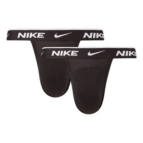 Nike 3P Everyday Cotton Stretch Jockstrap - Schwarz, Baumwolle, X-Large, bequeme Dri-FIT Technologie für ganztägigen Komfort