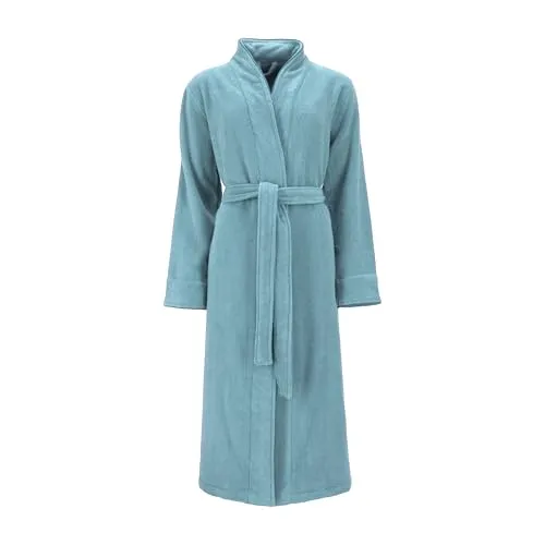 Vossen Damen Bademantel Alabama Waterfall XL - Eleganter Damen Bademantel mit Stehkragen und modischen Biesen-Akzenten, aus 100% Baumwolle für hohen Tragekomfort und Pflegeleichtigkeit.