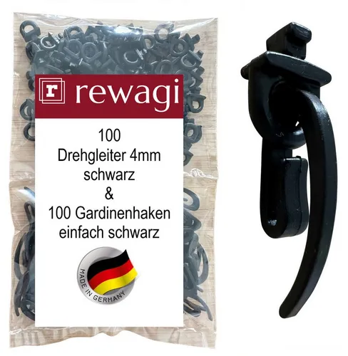 Gardinen- & Vorhangringe Schwarz von rewagi