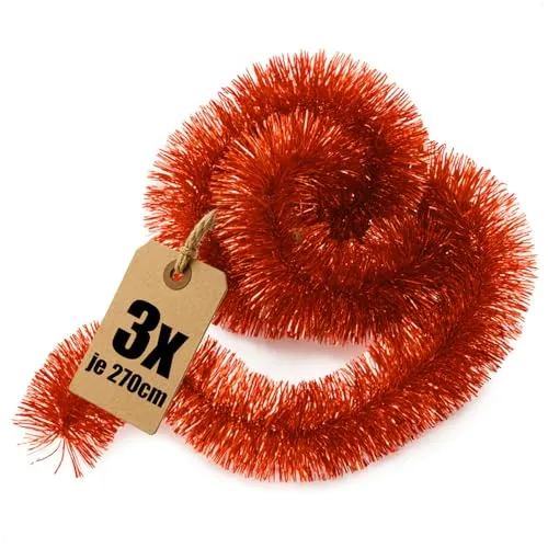 com-four® 810 cm Girlande Weihnachten - 3X 270 cm Tannengirlanden für eine perfekte Weihnachtsdekoration - Weihnachtsdeko für Christbaum