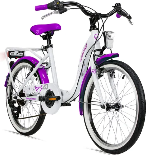 Bergsteiger Atlantis 20 Zoll Kinderfahrrad - Robustes 20 Zoll Kinderfahrrad mit Shimano 6 Gang-Schaltung, ideal für Kinder von 6-9 Jahren. StVZO-konforme Beleuchtung und coole Weißwandbereifung machen jede Tour zum Vergnügen.