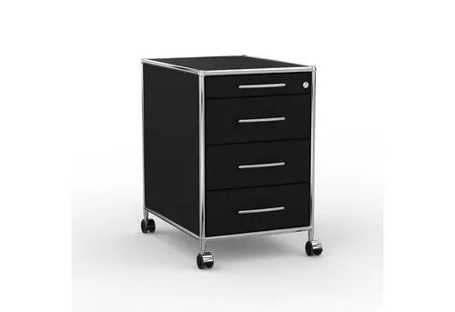 Versee Rollcontainer Bürocontainer mit 4 Schubladen – 60 cm - Robuster Rollcontainer mit 4 Schubladen für Büro und Home-Office. Kratzfest und bis 50 kg belastbar, bietet er sicheren Stauraum und modernes Design für eine ordentliche Arbeitsumgebung.