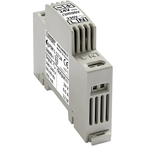 Comatec PSM11224 Hutschienen-Netzteil 24 V/DC 0.5 A - Netzteil für Hutschienen, 12 W Leistung, konstante Ausgangsspannung bei Lastvariationen von 0-100%, ideal für anspruchsvolle Anwendungen.