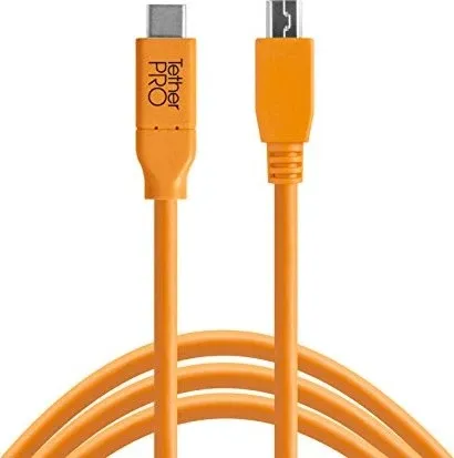 TETHER TOOLS USB C-Kabel/Mini-B 2.0 5-Pin 4.6m orange - USB-Kabel, ideal für schnelle Datenübertragungen und hohe Flexibilität dank 4,6m Länge, perfekt für Fotografie und kreative Projekte.