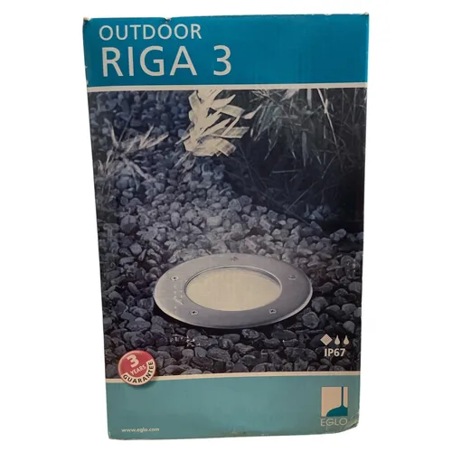 EGLO LED Bodeneinbauleuchte Riga 3 - 1-flammige Edelstahl-Wegelampe - Wetterfeste IP67 Bodeneinbauleuchte aus Edelstahl für Garten, Terrasse und Einfahrten; sorgt für mehr Sicherheit und Orientierung im Außenbereich.