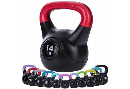 Body & Mind Kettlebell Body & Mind Kettlebell 2–20 kg – Profi Kettlebell mit Kunststoffmantel, (Profi Schwunghantel), Kraftraining Workout Gewicht (14 kg)