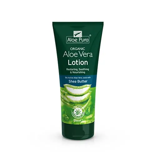 Aloe Pura Aloe Vera Lotion, natürlich, vegetarisch, tierversuchsfrei, paraben- & SLS-frei, beruhigend, feuchtigkeitsspendend, 200ml