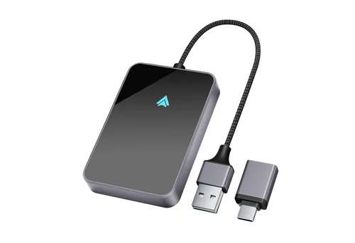 SALCAR Android Auto Wireless Adapter – 2025 - Bluetooth-Adapter für kabelloses Android Auto, kompatibel mit über 99% der Fahrzeuge und ausgestattet mit WiFi 6 für stabile Verbindungen und automatisches Pairing.