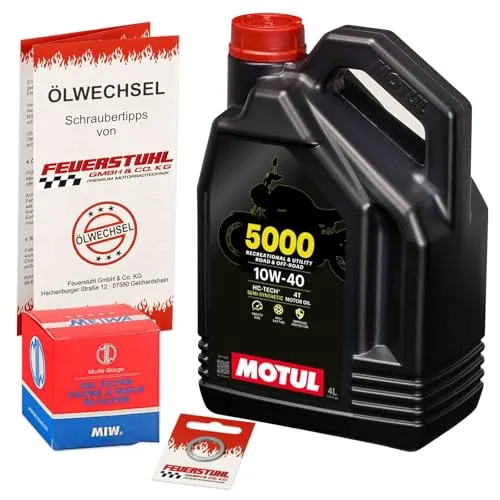Öl & Ölfilter für Honda VTX 1800, 2001-2005 (SC46), Ölwechsel Set 10W-40 Motoröl + MiW Filter + Dichtring(e)