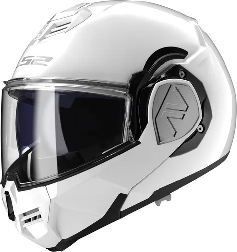 LS2 Klapphelm ADVANT SOLID White XS - Motorradhelm mit doppelt homologierter Jet- und Integral-Funktion, hypoallergenem Innenraum und waschbarer Ausstattung für optimalen Komfort.