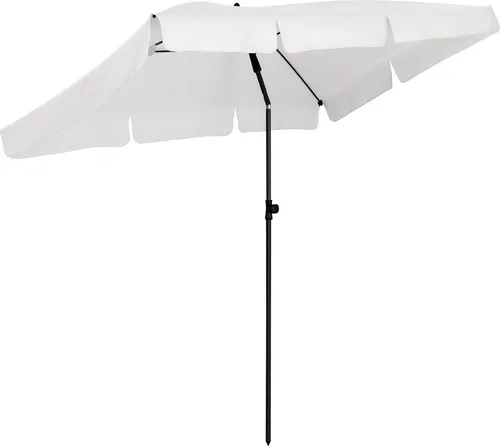 FARE Höhenverstellbarer Sonnenschirm mit Knickvorrichtung, UPF 50+, 200x122cm, weiß