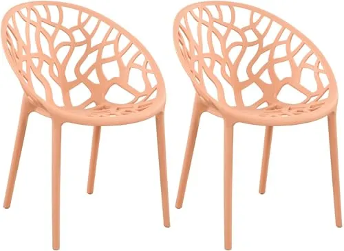 CLP 2er Set Gartenstühle Hope Kunststoff in orange von CLP