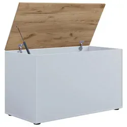 VCM Holztruhe | Aufbewahrungsbox in Weiß/Honig-Eiche