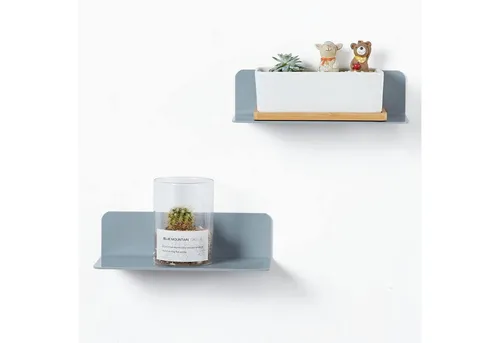 Wandregal Schwebend 2er Pack Acryl Grau – Ohne Bohren - Praktisches 2er Pack Wandregal aus hochwertigem Acryl in Grau. Schwebendes Design für stilvolle Ordnung ohne Bohren. Perfekt für jedes Zimmer – einfach anzubringen und vielseitig einsetzbar. Ideal für Dekoration und Zubehör!
