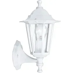 EGLO Außen-Wandlampe Laterna 5, 1 flammige Außenleuchte, Wandleuchte aus Aluguss und Glas, Farbe: Weiß, Fassung: E27, IP44 - Weiß