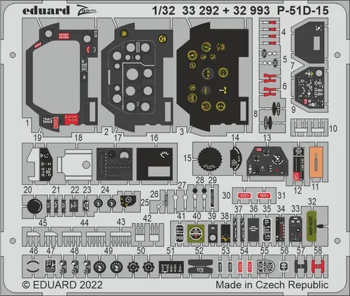 MW22 EDUARD 32993 P-51D-15 INTERIOR 1/32 1/32 PE SET for REVELL