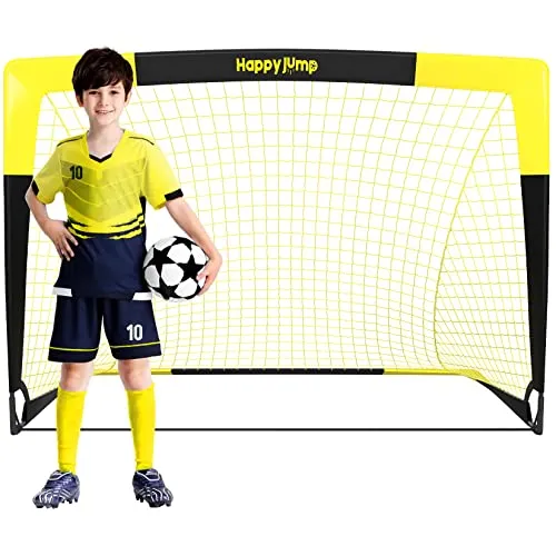 Happy Jump Pop Up Fußballtor 3'x2,2' – Tragbares Fußballnetz für den Garten - Fußballtor für Kinder, ideal für Garten und Outdoor-Aktivitäten. Extrem langlebig, wetterbeständig und einfach aufzubauen – bringt Spaß und Bewegung!