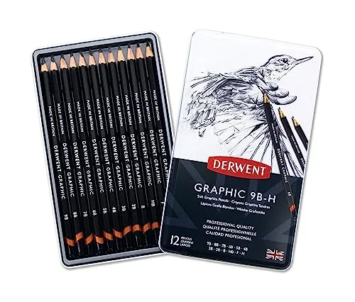 Derwent Graphic Weiche Bleistift-Zeichenstifte, Zeichnen & Schreiben, Ideal für Illustrationen & Schattierung, 12er-Set, Professionelle Qualität, 34215