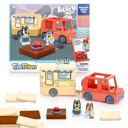 Bluey Heeler Camper Tile Town Magnetisches Fliesen-Playset 13-teilig