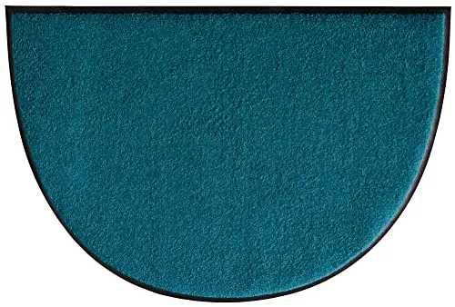 Erwin Müller Fußmatte Mainz - Rutschfeste Schmutzfangmatte in Uni Petrol - Halbrunde Sauberlaufmatte 50x75 cm, pflegeleicht und ideal für Fußbodenheizung, erhältlich in weiteren Farben und Größen.