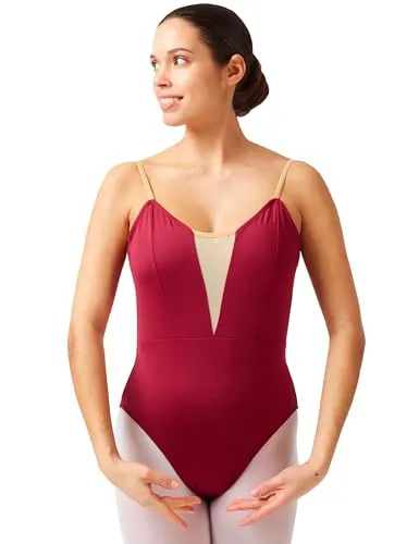 tanzmuster Ballett Trikot Damen Spaghettiträger in rot von tanzmuster