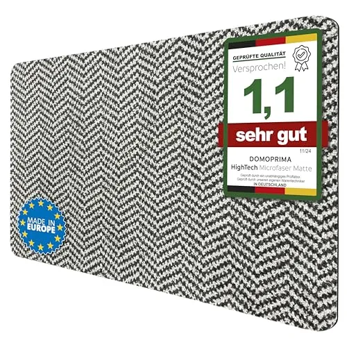 DOMOPRIMA Schmutzfangmatte Magic Clean 80×50 cm, Mikrofaser, waschbar, rutschfest, Fischgrät, anthrazit-hellgrau