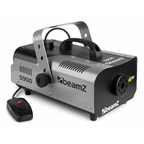 BeamZ S900 Nebelmaschine - 900 Watt Fogger mit Kabelfernbedienung, Party Rauchmaschine, Fog Machine, 2,5 Liter Tank, Disco Partynebel für DJs, Hauspartys, Hochzeiten, Nebelmaschine Halloween