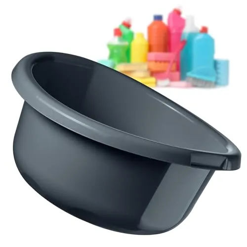 KADAX Kunststoffschüssel, Spülschüssel in verschiedenen Größen und Farben, robuste Waschschüssel, Universal-Schüssel, Spülwanne für Badezimmer, Waschraum (3.5L, Anthrazit)