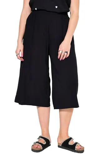 Studio Untold Damen große Größen Übergrößen Plus Size Culotte, Very Wide Legs, High Waist Shape schwarz 50 839261100-50