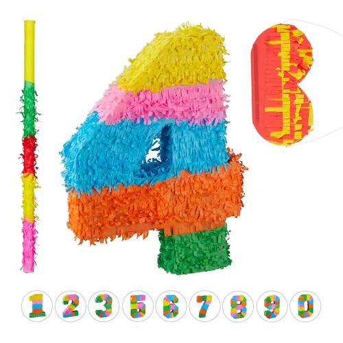 Pinata set bunt leicht Geburtstags-Pinata Zahlen-Pinata Party-Pinata 0,2 kg