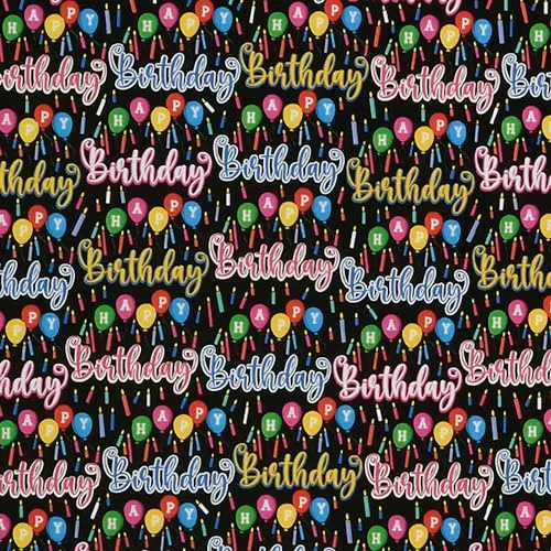 Geschenkpapier Happy Birthday 70cm x 2m Rolle - Geschenk Papier mit Geburtstags Motiv - Geschenkpapierrolle für Kindergeburtstag Geburtstag - Farbiges Packpapier & Verpackungspapier - Bunt