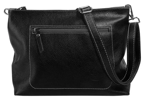 Samantha Look Umhängetasche Damen 020616 schwarz - Elegante Umhängetasche aus 100% Rindleder, ideal für Business und Freizeit. Verstellbarer Schultergurt und verstärkter Boden sorgen für Komfort und Stabilität.