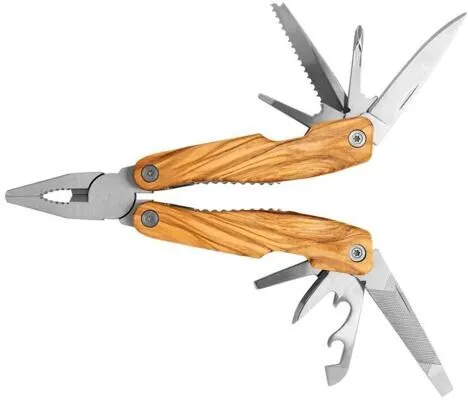 Produktbild Baladeo Locker Multitool, 12 Funktionen, Sicherheitsverriegelung, Olivenholz