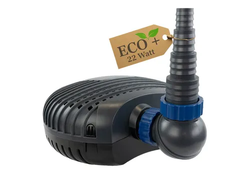 KERRY Teichpumpe ECO - 5000 L/H, energieeffizient mit 22 Watt - Teichpumpen mit 5000 L/H Durchfluss, 3m Förderhöhe und 10m Kabel für optimale Wasserzirkulation und klare Teiche.