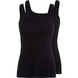 Skiny 2er-Set Hemdchen in Schwarz - 42 - Unterhemden: Bequeme und schlichte Hemdchen im praktischen 2er-Set, ideal für jeden Tag und vielseitig kombinierbar.